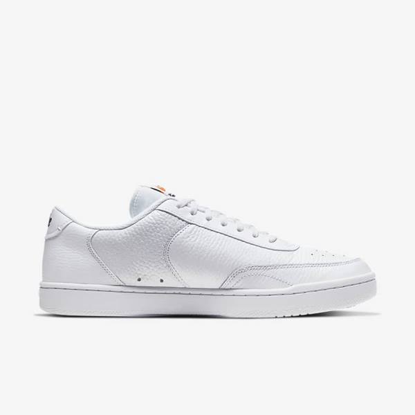 White / Orange / Black Men's Nike Court Vintage Premium Sneakers | NK038RQD