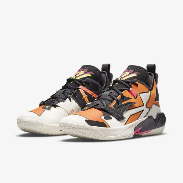 White / Orange / Black Men's Nike Jordan Why Not Zer0.4 Jordan Shoes | NK860FTJ