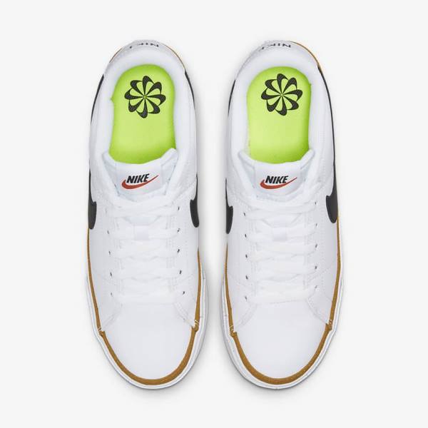 White / Orange / Black Women's Nike Court Legacy Next Nature Sneakers | NK452GET