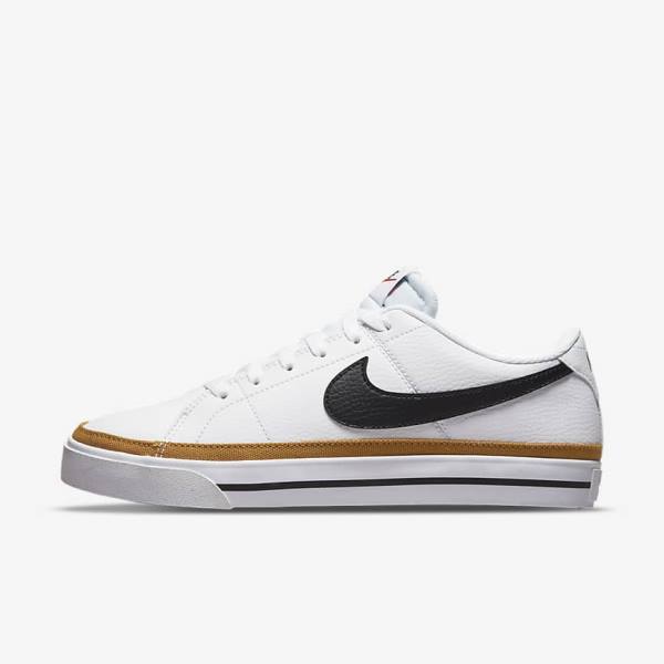 White / Orange / Black Women\'s Nike Court Legacy Next Nature Sneakers | NK452GET