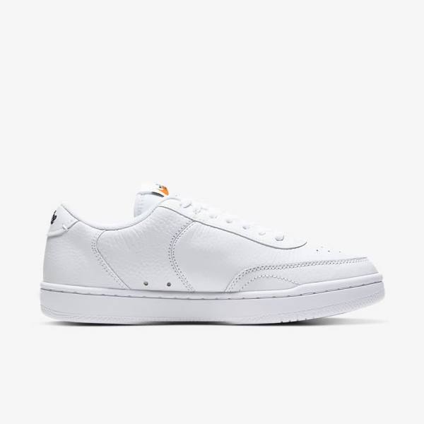 White / Orange / Black Women's Nike Court Vintage Premium Sneakers | NK790MUI