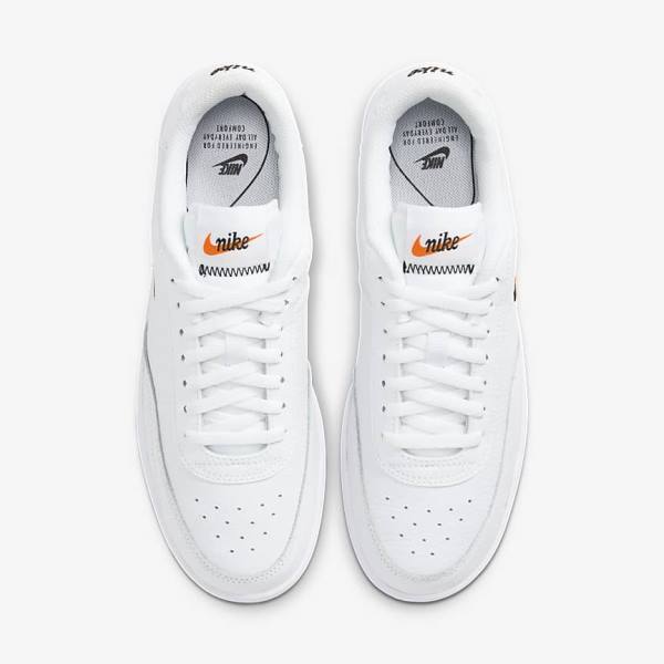 White / Orange / Black Women's Nike Court Vintage Premium Sneakers | NK790MUI