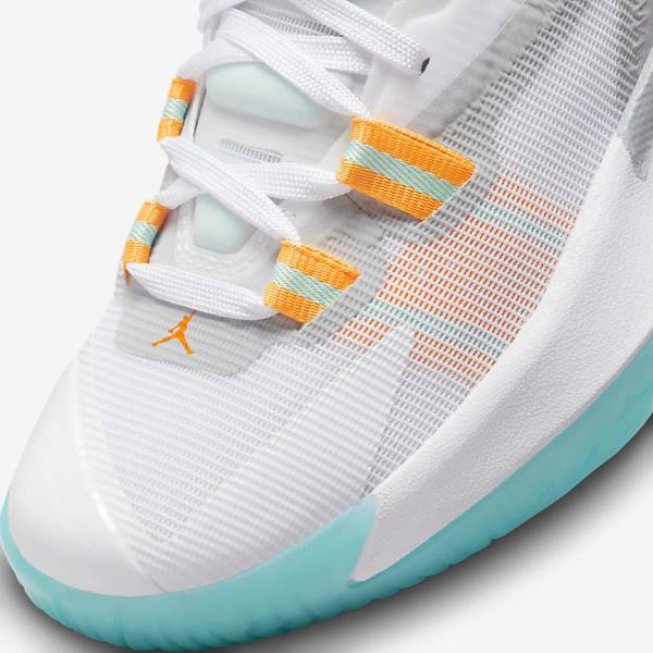 White / Orange / Turquoise / Black Kids' Nike Zion 1 Older Sneakers | NK857CRX