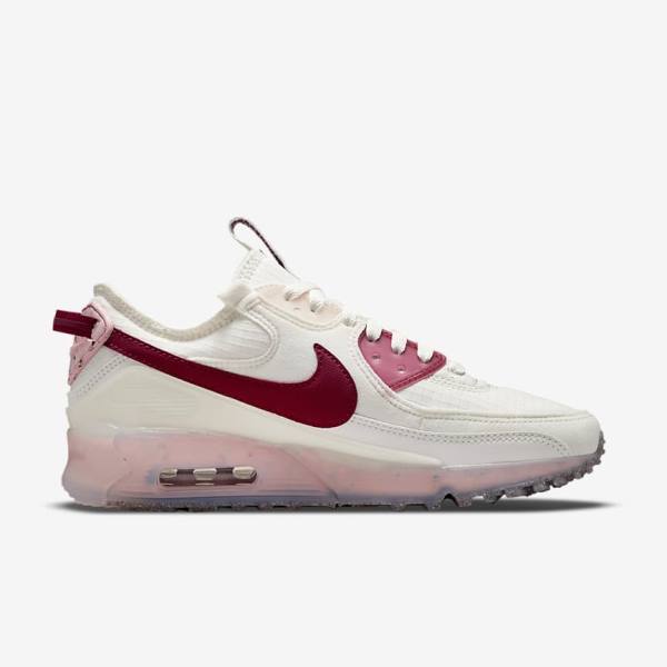 White / Pink / Burgundy Women's Nike Air Max Terrascape 90 Sneakers | NK015JMG