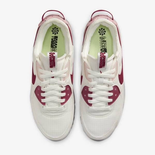 White / Pink / Burgundy Women's Nike Air Max Terrascape 90 Sneakers | NK015JMG