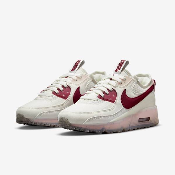 White / Pink / Burgundy Women's Nike Air Max Terrascape 90 Sneakers | NK015JMG