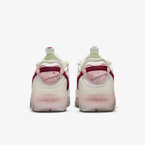 White / Pink / Burgundy Women's Nike Air Max Terrascape 90 Sneakers | NK015JMG