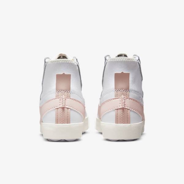 White / Pink Women's Nike Blazer Mid 77 Jumbo Sneakers | NK192YDU