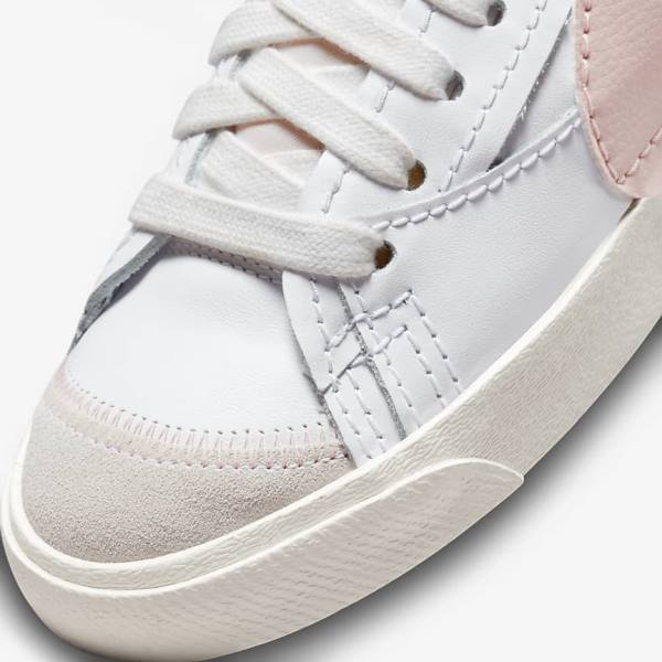 White / Pink Women's Nike Blazer Mid 77 Jumbo Sneakers | NK192YDU