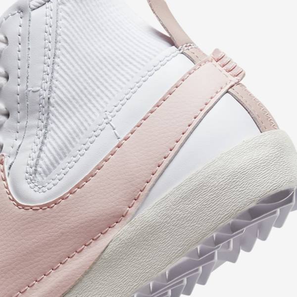 White / Pink Women's Nike Blazer Mid 77 Jumbo Sneakers | NK192YDU