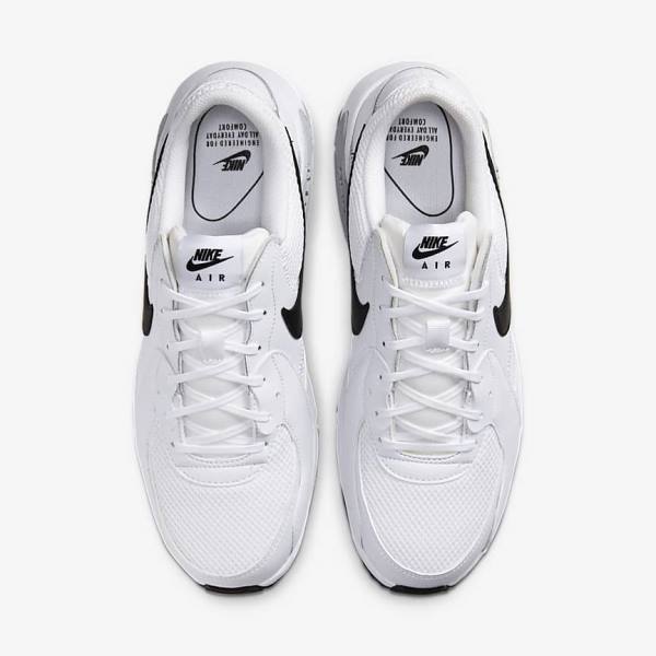 White / Platinum / Black Men's Nike Air Max Excee Sneakers | NK514QBF