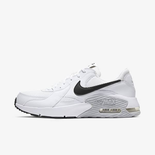 White / Platinum / Black Men\'s Nike Air Max Excee Sneakers | NK514QBF