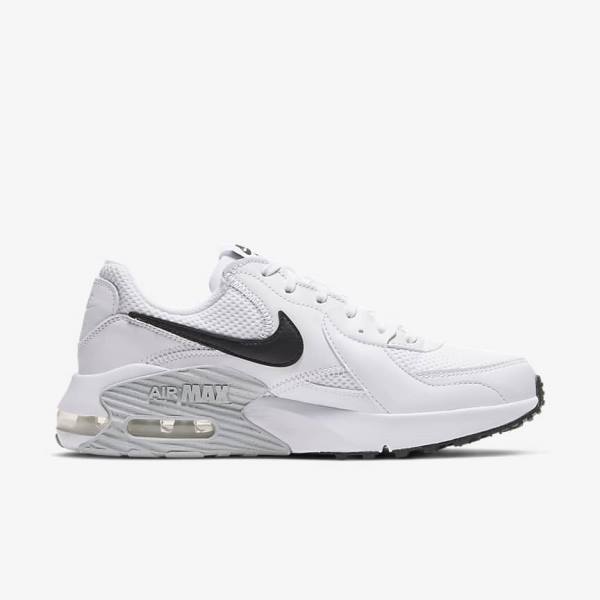 White / Platinum / Black Women's Nike Air Max Excee Sneakers | NK648MTL