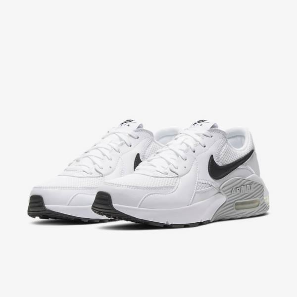 White / Platinum / Black Women's Nike Air Max Excee Sneakers | NK648MTL