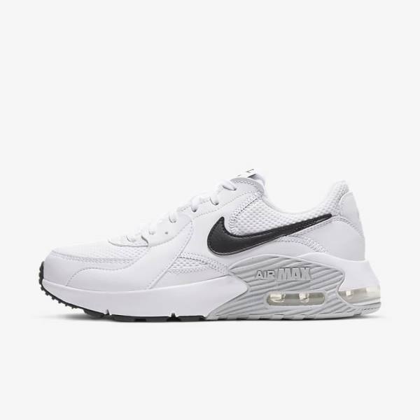 White / Platinum / Black Women\'s Nike Air Max Excee Sneakers | NK648MTL