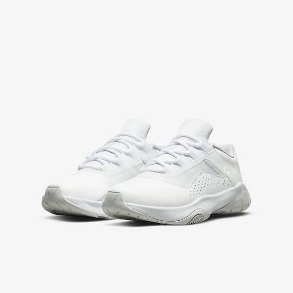 White / Platinum Kids' Nike Air Jordan 11 CMFT Low Older Jordan Shoes | NK537SIQ