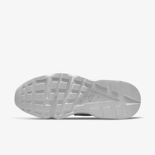 White / Platinum Men's Nike Air Huarache Sneakers | NK473UON