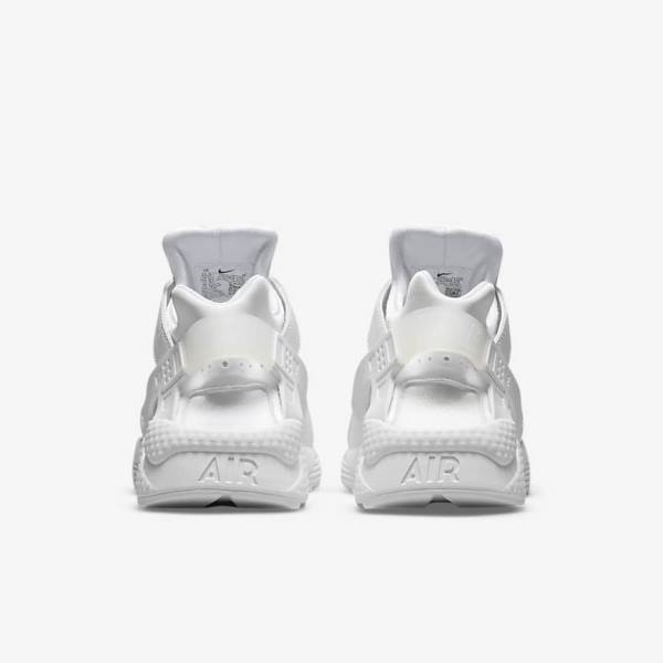 White / Platinum Men's Nike Air Huarache Sneakers | NK473UON