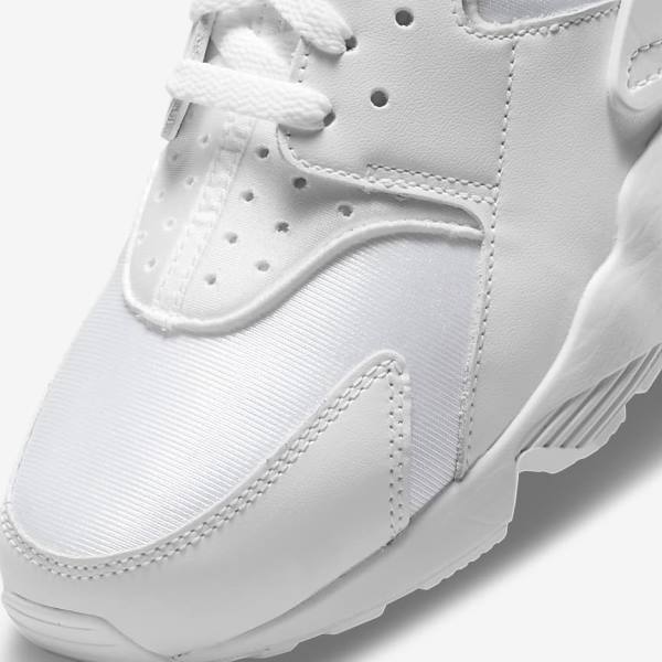 White / Platinum Men's Nike Air Huarache Sneakers | NK473UON