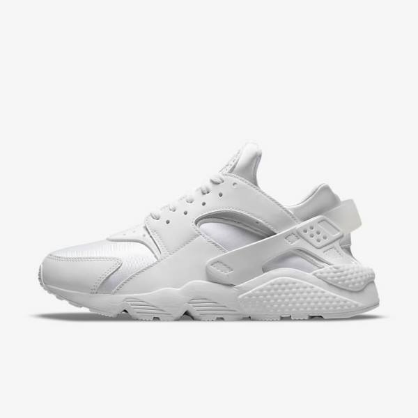 White / Platinum Men\'s Nike Air Huarache Sneakers | NK473UON