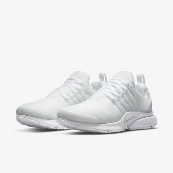 White / Platinum Men's Nike Air Presto Sneakers | NK386YVJ