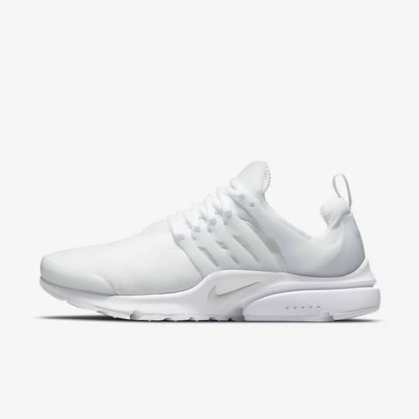 White / Platinum Men\'s Nike Air Presto Sneakers | NK386YVJ