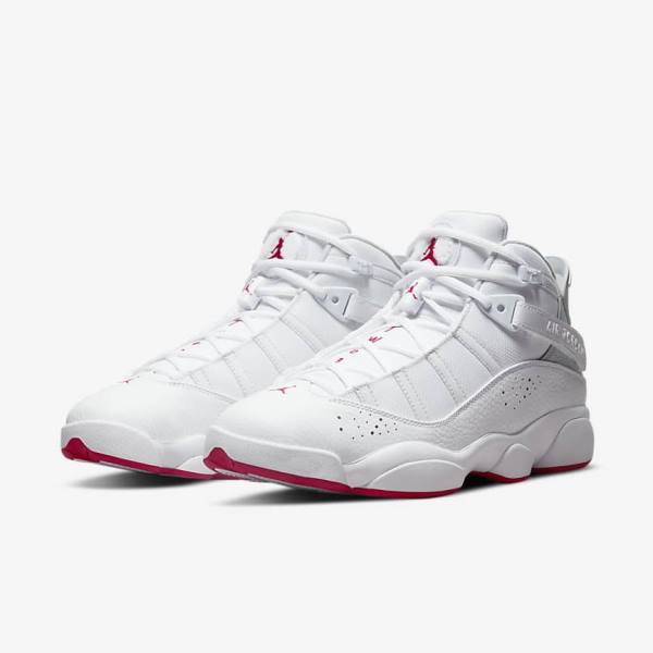 White / Platinum Men's Nike Jordan 6 Rings Jordan Shoes | NK024PWG