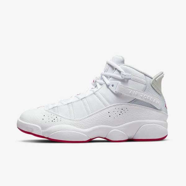 White / Platinum Men\'s Nike Jordan 6 Rings Jordan Shoes | NK024PWG