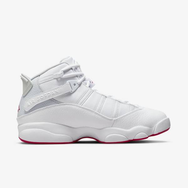 White / Platinum Men's Nike Jordan 6 Rings Sneakers | NK974OCZ