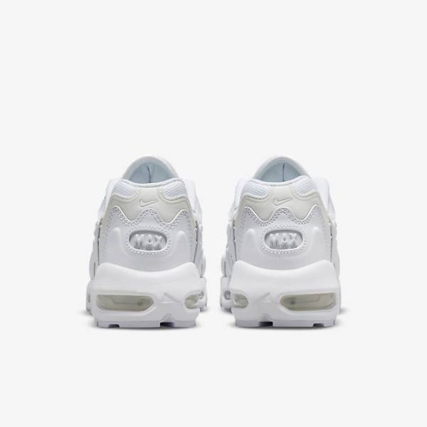 White / Platinum / Metal Silver / White Women's Nike Air Max 96 2 Sneakers | NK253BPF