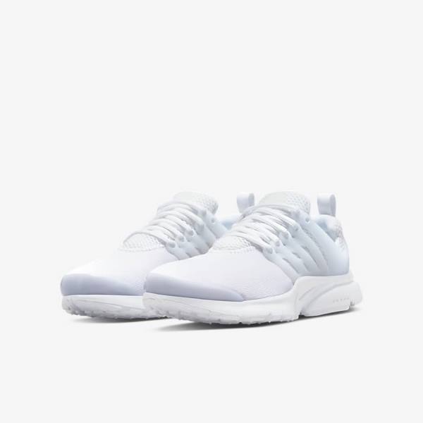 White / Platinum / White Kids' Nike Presto Older Sneakers | NK185RVJ