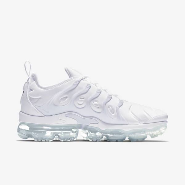 White / Platinum / White Men's Nike Air VaporMax Plus Sneakers | NK941UCM