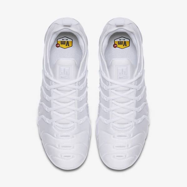 White / Platinum / White Men's Nike Air VaporMax Plus Sneakers | NK941UCM