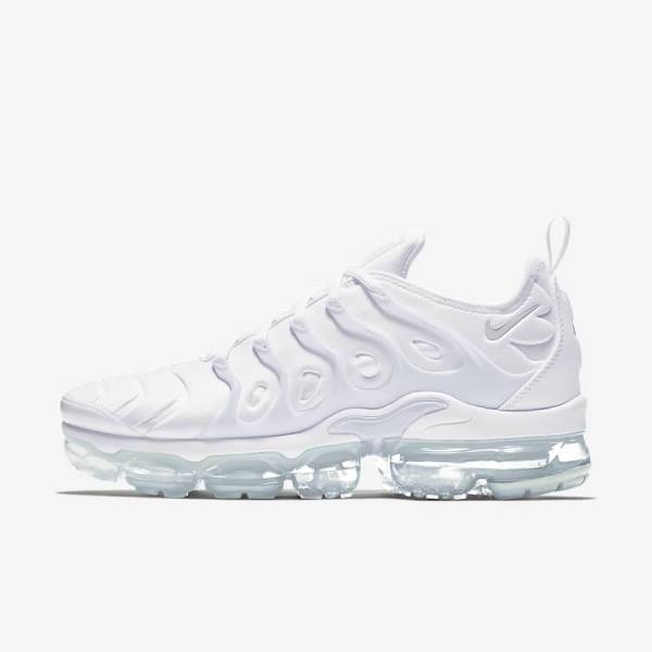 White / Platinum / White Men\'s Nike Air VaporMax Plus Sneakers | NK941UCM