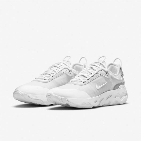 White / Platinum / White Men's Nike React Live Sneakers | NK137XOA