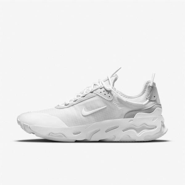 White / Platinum / White Men\'s Nike React Live Sneakers | NK137XOA