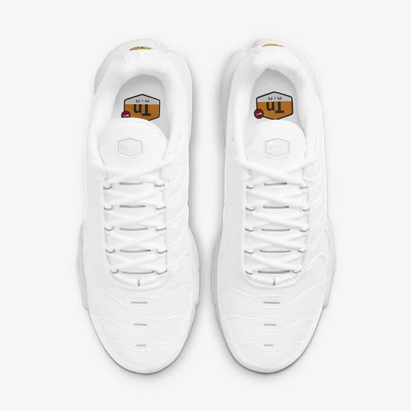 White / Platinum / White Women's Nike Air Max Plus Sneakers | NK937GNA