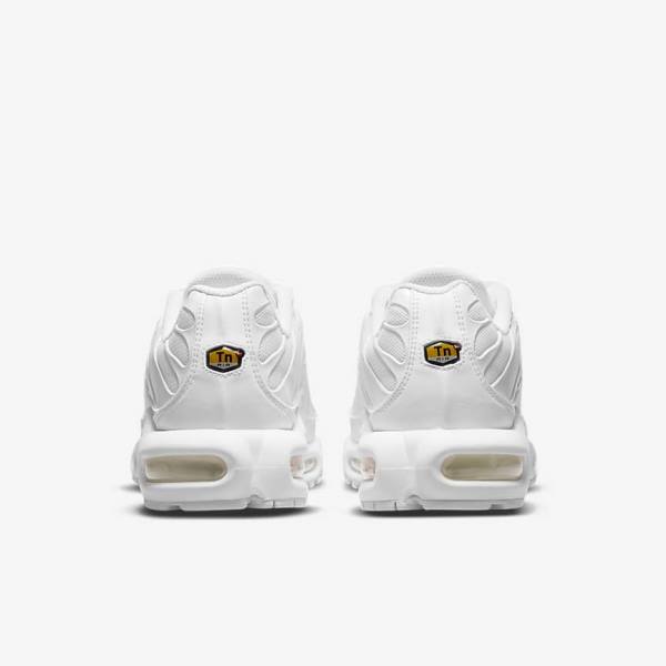 White / Platinum / White Women's Nike Air Max Plus Sneakers | NK937GNA