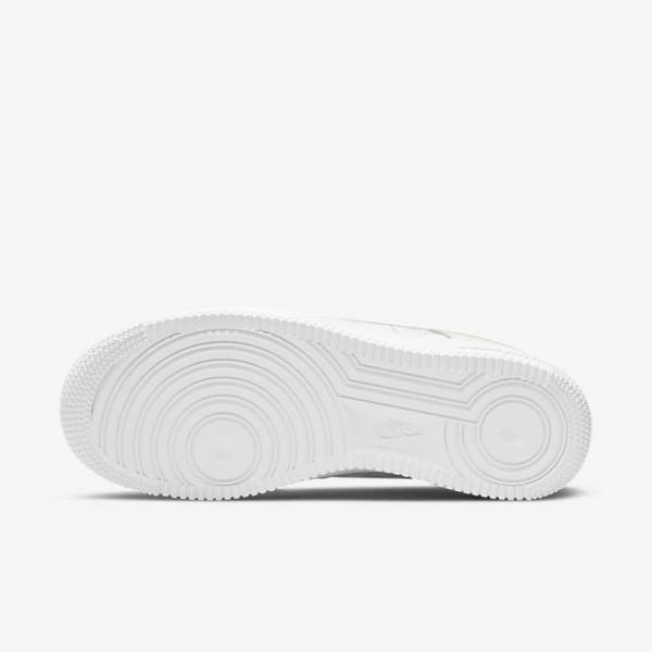 White / Platinum Women's Nike Air Force 1 07 Sneakers | NK768YAL