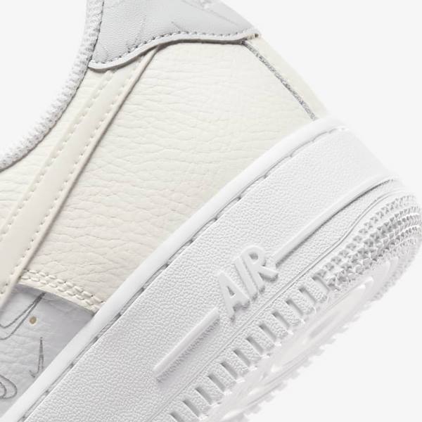 White / Platinum Women's Nike Air Force 1 07 Sneakers | NK768YAL