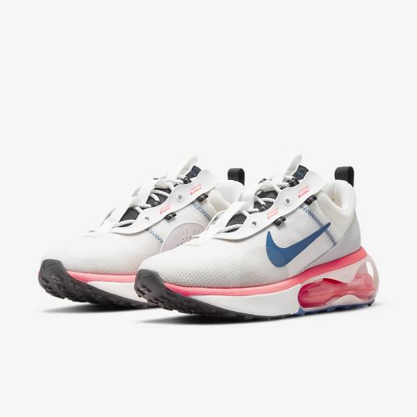 White / Red / Black / Blue Men's Nike Air Max 2021 Sneakers | NK973DWO