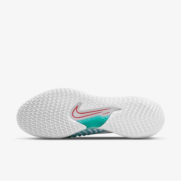 White / Red / Burgundy / Turquoise Men's Nike NikeCourt React Vapor NXT Hard-Court Tennis Shoes | NK609LGT