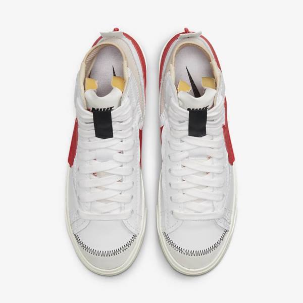 White / Red Men's Nike Blazer Mid 77 Jumbo Sneakers | NK162FKB