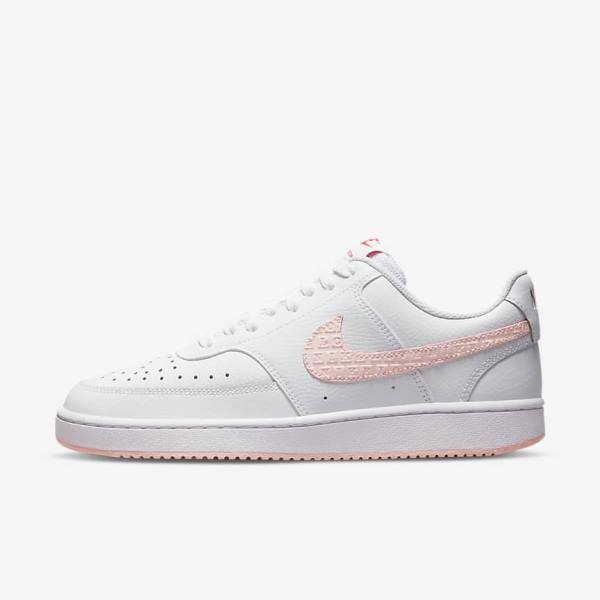 White / Red Women\'s Nike Court Vision LO Sneakers | NK590FKD