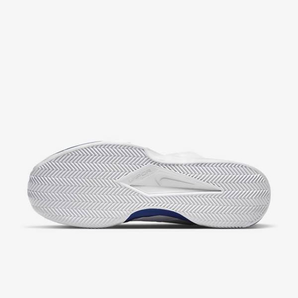 White / Royal Blue Men's Nike NikeCourt Vapor Lite Clay Court Tennis Shoes | NK901QBA