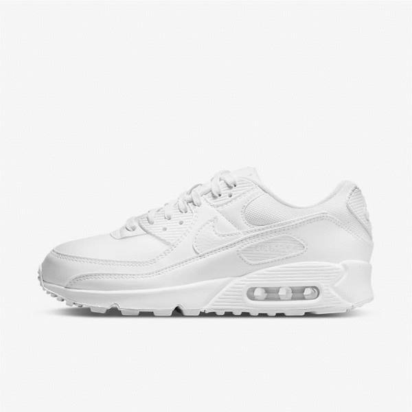 White Women\'s Nike Air Max 90 Sneakers | NK564ULB