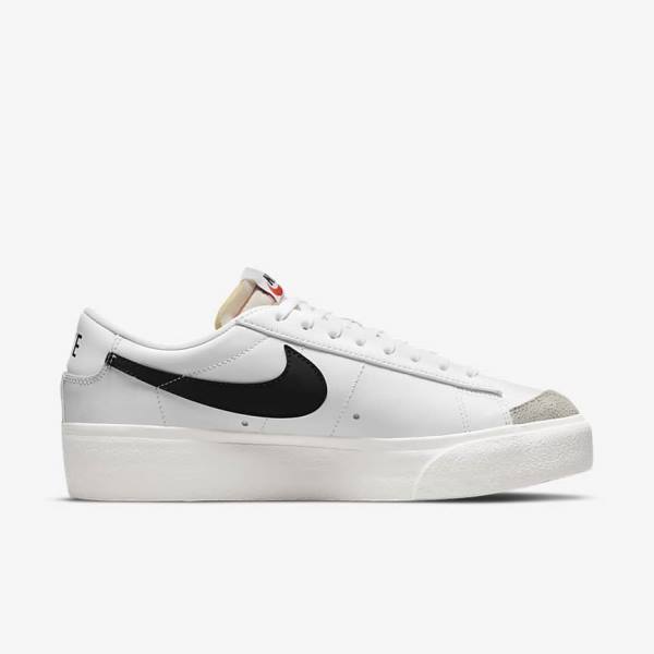 White Women's Nike Blazer Low Platform Sneakers | NK480RHC