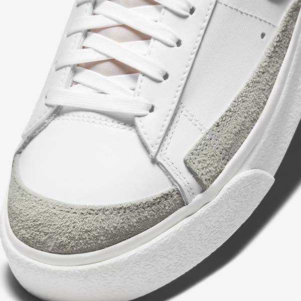 White Women's Nike Blazer Low Platform Sneakers | NK480RHC