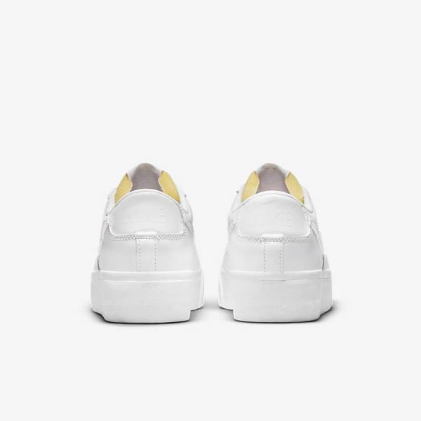 White Women's Nike Blazer Low Platform Sneakers | NK483HCN