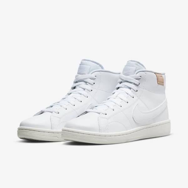 White Women's Nike Court Royale 2 Mid Sneakers | NK792GPM